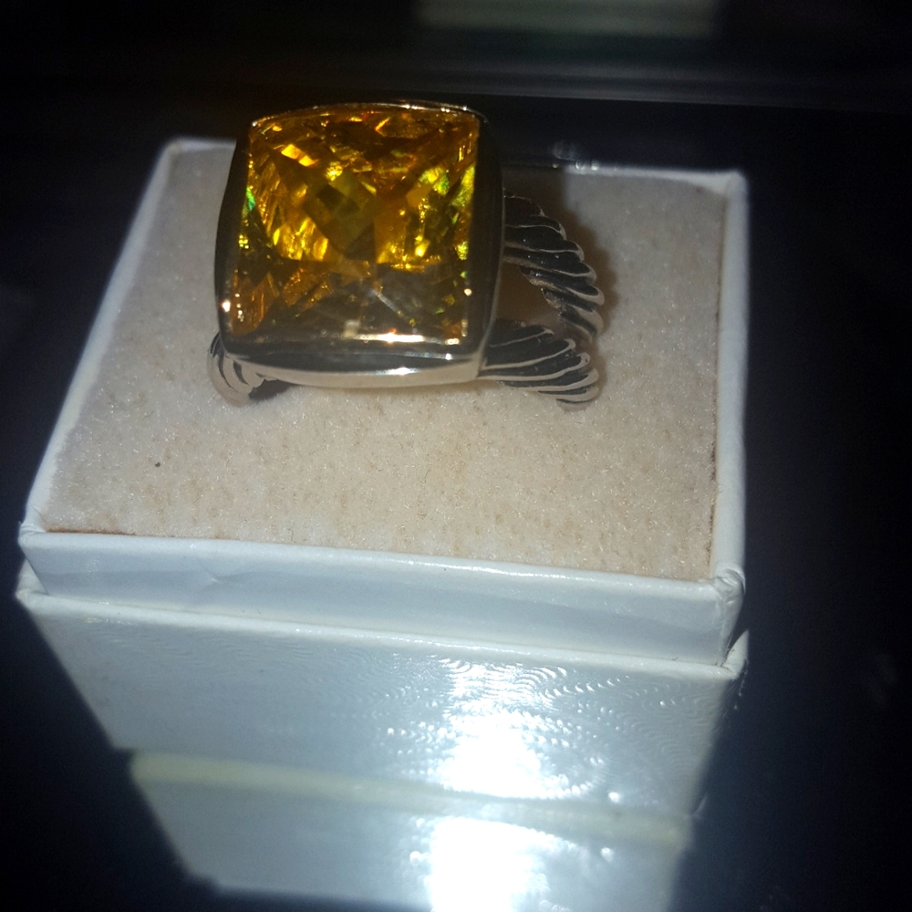 Large Topez cubic zirconia cocktail ring